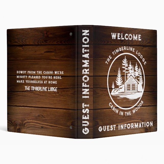 Welcome Guest: Your Rustic Vacation Rental Guide 3 Ring Binder (Background)