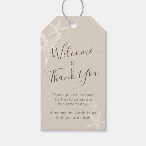 Welcome Guests Beach Wedding Tan Favor Gift Tags