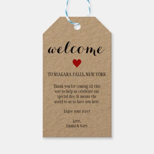 WELCOME GUESTS DESTINATION WEDDING GIFT Tag