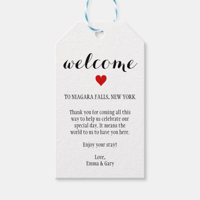 Welcome Guests Destination Wedding Tag (Front)