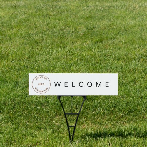 Welcome Guests Event Company Logo White Sign