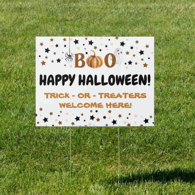 Welcome Halloween Trick or treaters Sign (Insitu)