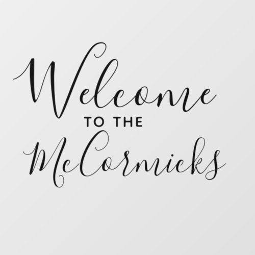 Welcome Hand Lettered Script Family Personalized Wall Decal