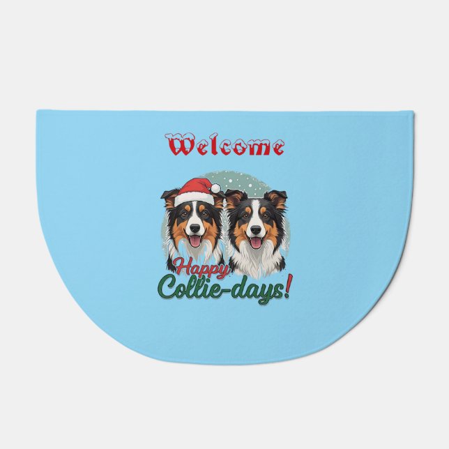 Welcome Happy Collie-Days Doormat (Front)