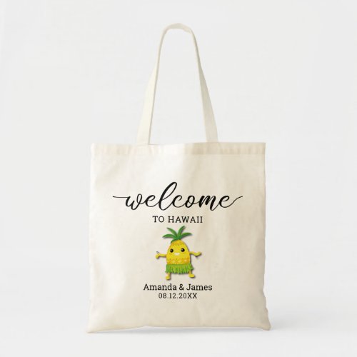 Welcome Hawaii Destination Custom Wedding Tote Bag