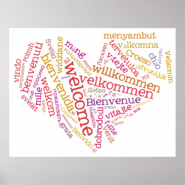Welcome Heart (many languages) Poster (Front)