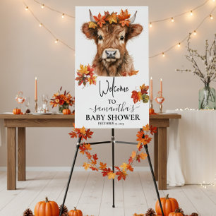  Welcome Highland Cow Baby Shower Halloween Foam Board