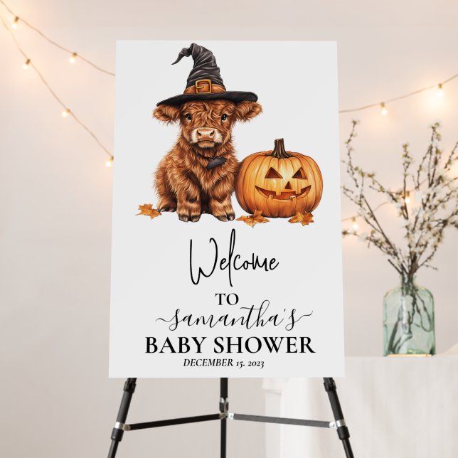  Welcome Highland Cow Baby Shower Halloween Foam Board (In Situ (Stand))