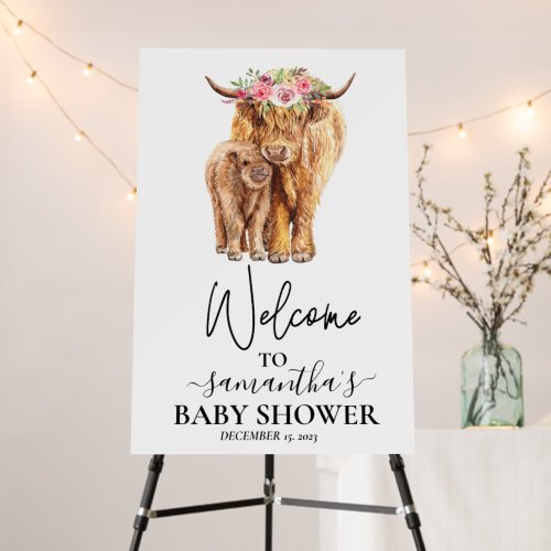  Welcome Highland Cow Calf Baby Shower 