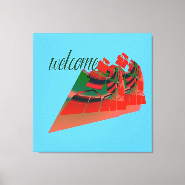   welcome   homage  , celebrate hosting , venerati canvas print (Front)