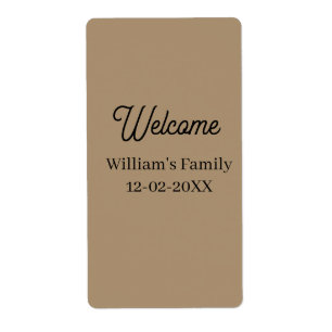 Welcome home add family name house inauguration  label