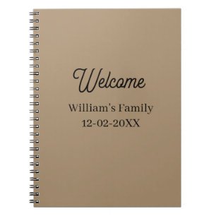 Welcome home add family name house inauguration notebook