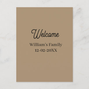 Welcome home add family name house inauguration postcard