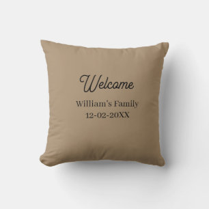 Welcome home add family name house inauguration throw pillow