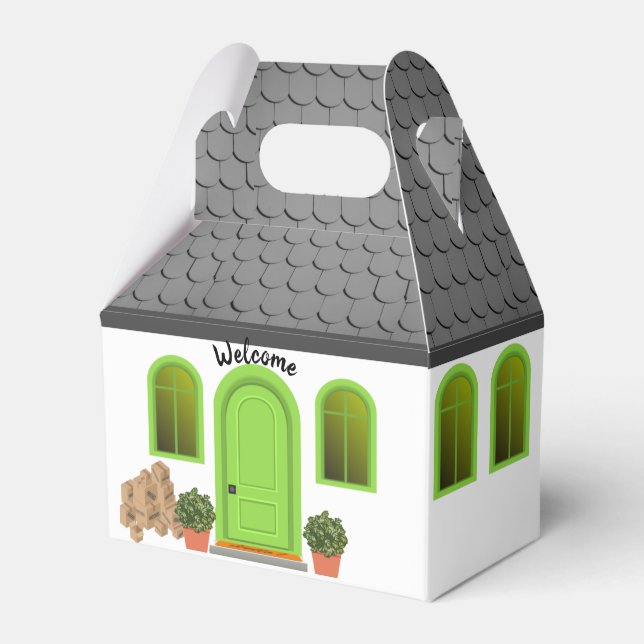 Welcome Home Adorable Realtor Housewarming Favor Boxes (Front Side)