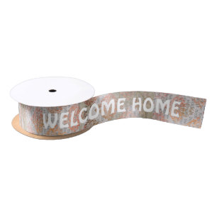 Welcome Home Autumn aesthetics custom text Satin Ribbon