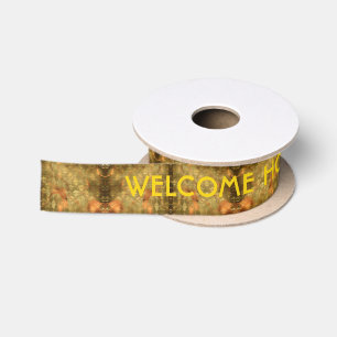 Welcome Home Autumn aesthetics custom text Satin Ribbon