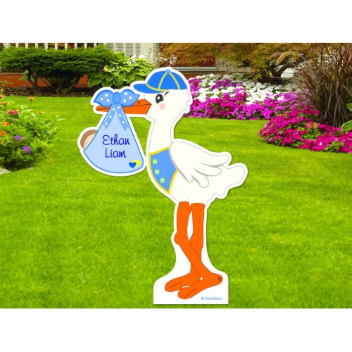 Welcome Home Baby Boy Stork Yard Decoration Sign