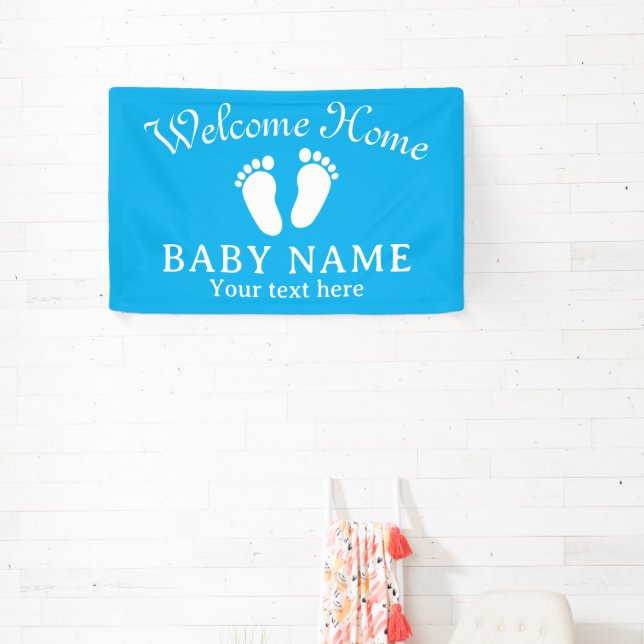 Welcome Home Baby Feet decoration banner (Insitu)