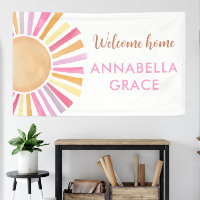 Welcome home baby girl sun boho sunshine