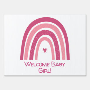 Welcome Home Baby Girl Yard Sign