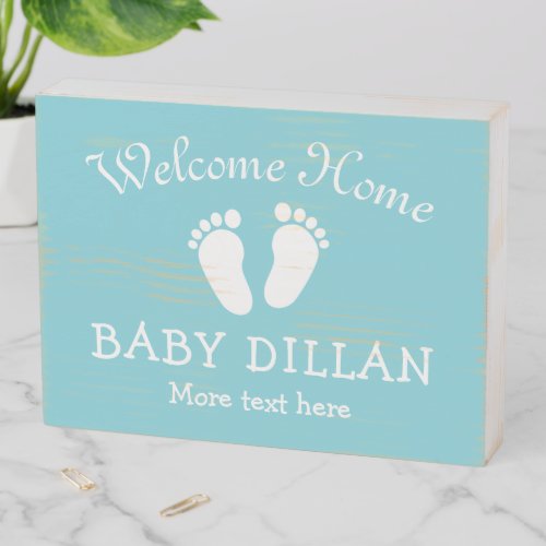 WELCOME HOME baby shower wooden box sign