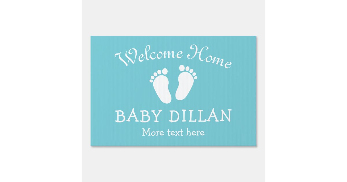 Welcome Home Baby Shower Yard Sign With Footprints Zazzle Welcome Home Baby Shower Yard Sign With