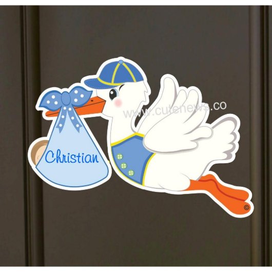 Welcome Home Baby, Stork Door Sign, Banner Decor  (Front)