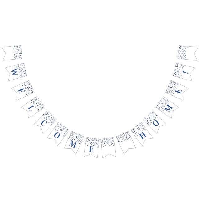 Welcome Home Banner Blue Silver Confetti (All)