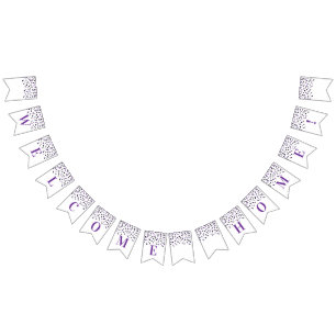 Welcome Home Banner Purple Black Confetti