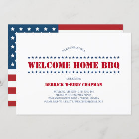 Welcome Home BBQ USA Invitation