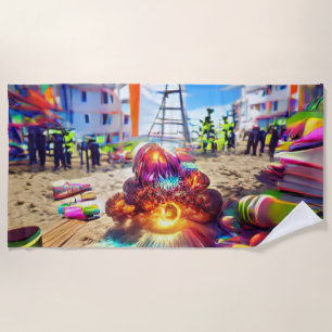 Welcome Home Beach Balloons Family Towel