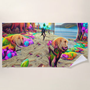 Welcome Home Beach Family Labrador Retriever Dog Towel