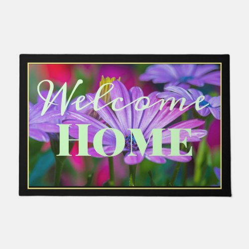 Welcome Home Bornholm Marguerite Green Purple pink Doormat