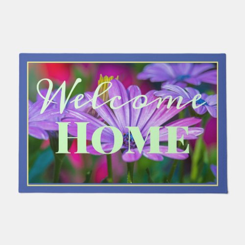Welcome Home Bornholm Marguerite Green Purple pink Doormat