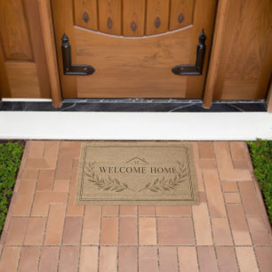 Welcome Home Botanical Farmhouse Coir Doormat Ne Fiber Doormat