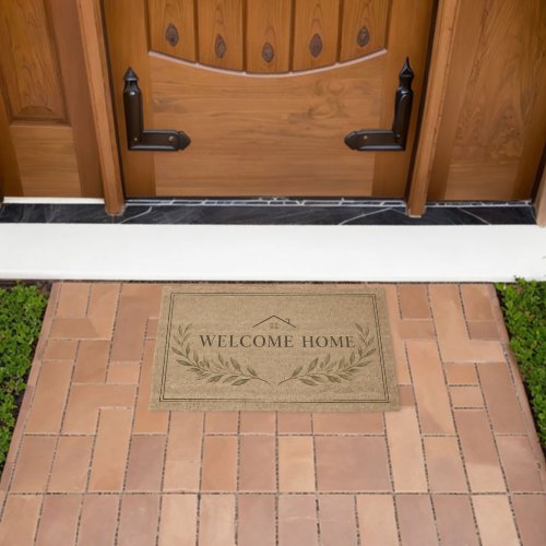 Welcome Home Botanical Farmhouse Coir Doormat | Ne Fiber Doormat