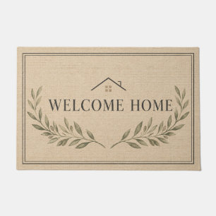 Welcome Home Botanical Farmhouse Doormat Neutral