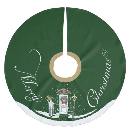 Welcome Home Christmas  Green  Tree Skirt