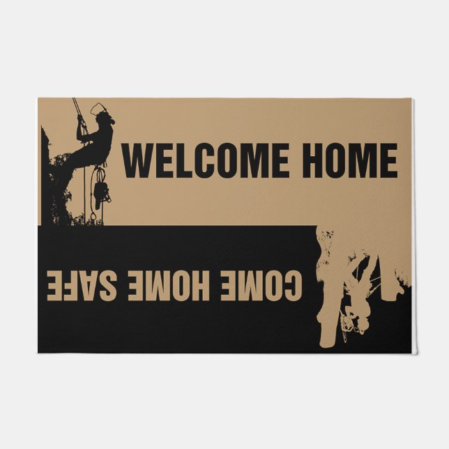 Welcome Home Come Home Safe Electrician Doormat (Front)