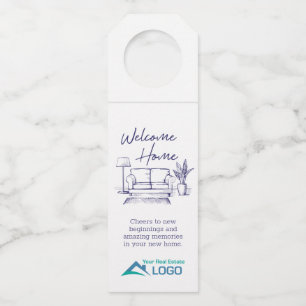 Welcome Home Custom Real Estate Bottle Hanger Tag
