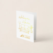 Welcome Home Custom Real Estate Gold Foil Card