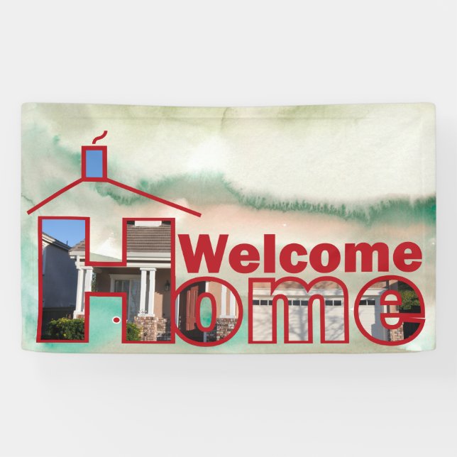 Welcome Home custom Vinyl Banner 3' x 5  (Horizontal)