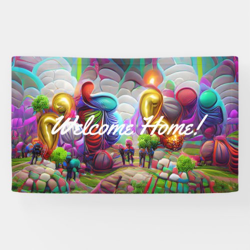 Welcome Home custom Vinyl Banner 3 x 5 Banner