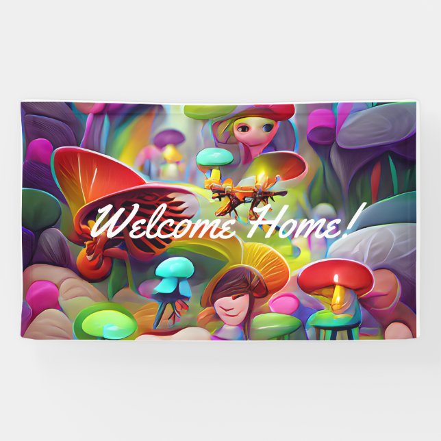 Welcome Home custom Vinyl Banner 3' x 5' Banner (Horizontal)