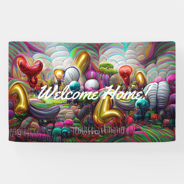 Welcome Home custom Vinyl Banner 3' x 5' Banner (Horizontal)
