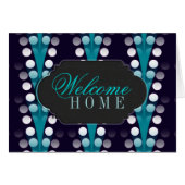 Welcome Home customizable card Teal Sparkle Style (Front Horizontal)