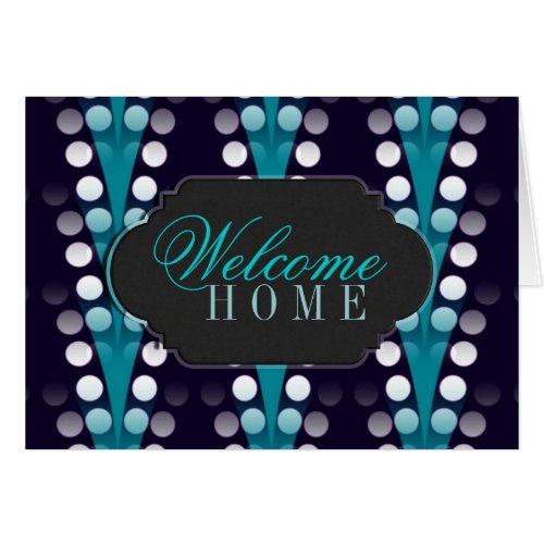 Welcome Home customizable card Teal Sparkle Style