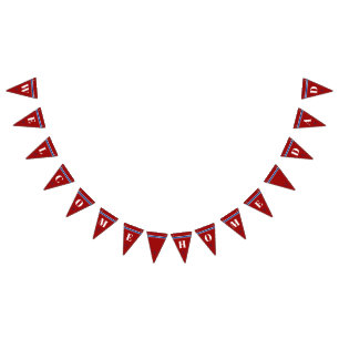 Welcome Home Dad Classic Nautical Anchor Stripes Bunting Flags