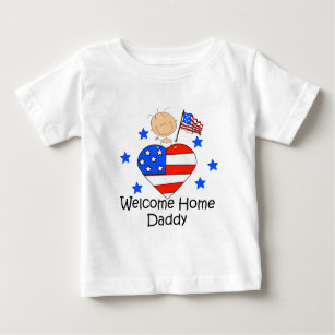 Welcome Home Daddy Stick Figure Baby Baby T-Shirt